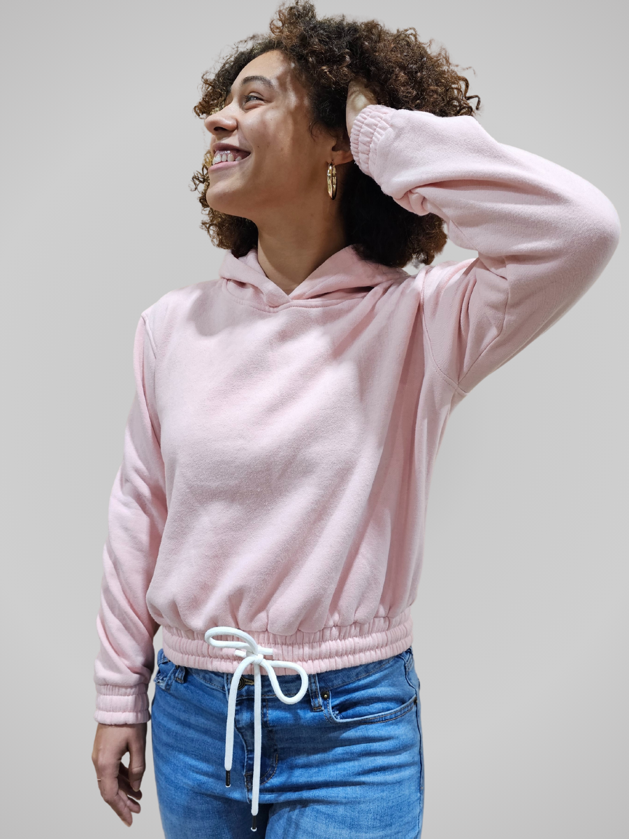 Cropped Waist Banded Hoodie