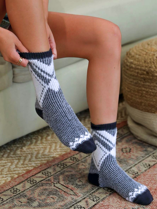 Faux Mohair Holiday Diamond Socks