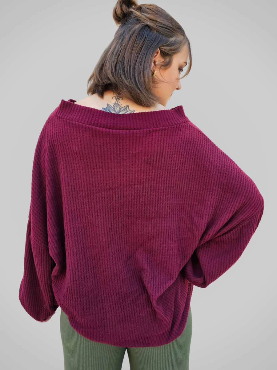 Off- Shoulder Blanket Sweater