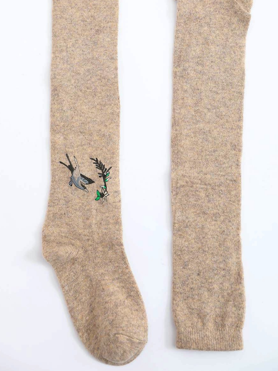 Hummingbird Fine-Detailed Knee High Socks